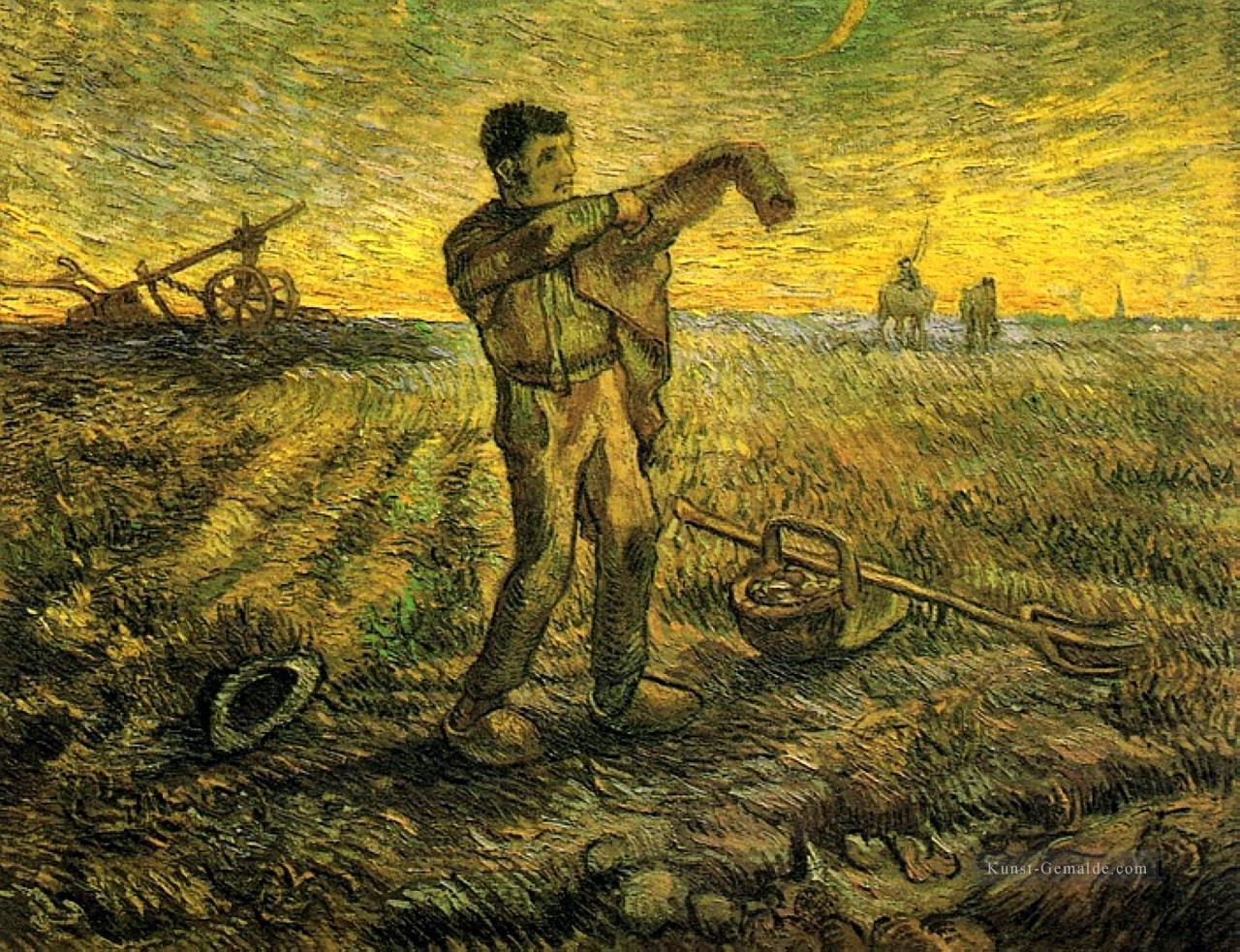 Abend des Ende des Tages nach Hirse Vincent van Gogh Ölgemälde